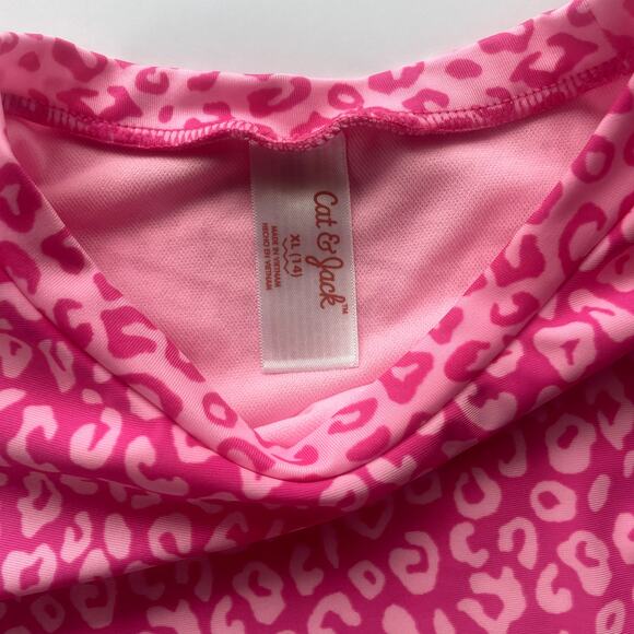 Cat & Jack Leopard Spot Printed Rash Guard Sett Sz XL (14) - Picture 4 of 5